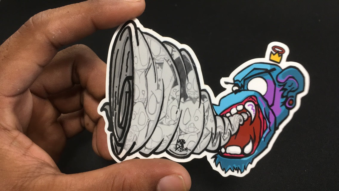 Angry Monkey Sticker – Hippie Mobb